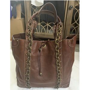 JCrew Leather Chain Tote